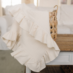 Ruffle Blanket- Cream