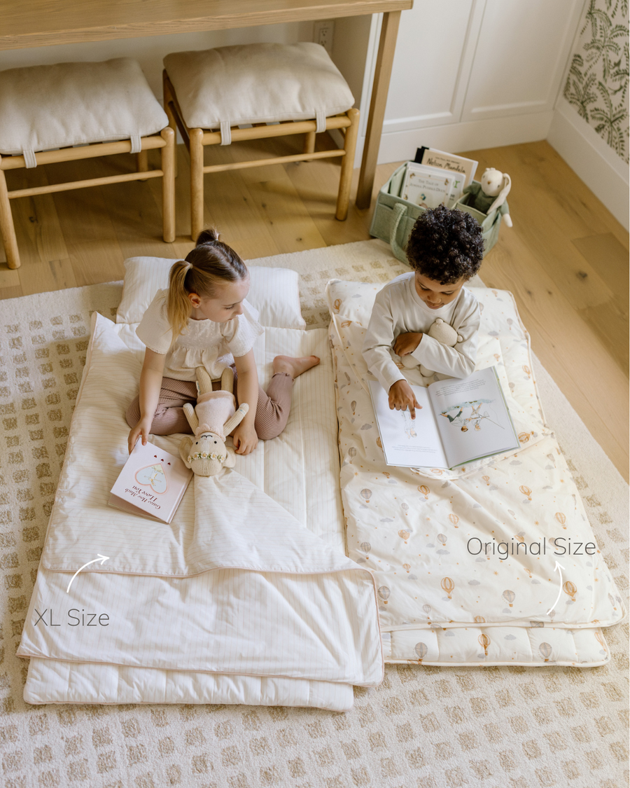 [NEW Pre-Order] XL Organic Nap Mat- Blue Stripe