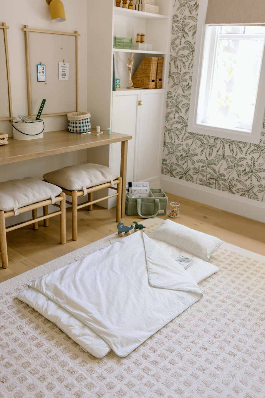 [NEW Pre-Order] XL Organic Nap Mat- Blue Stripe