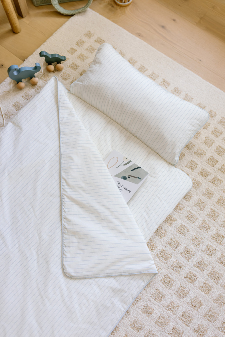 [NEW Pre-Order] XL Organic Nap Mat- Blue Stripe