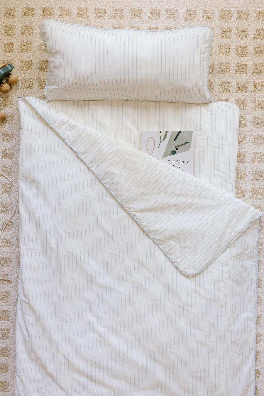 [NEW Pre-Order] XL Organic Nap Mat- Blue Stripe