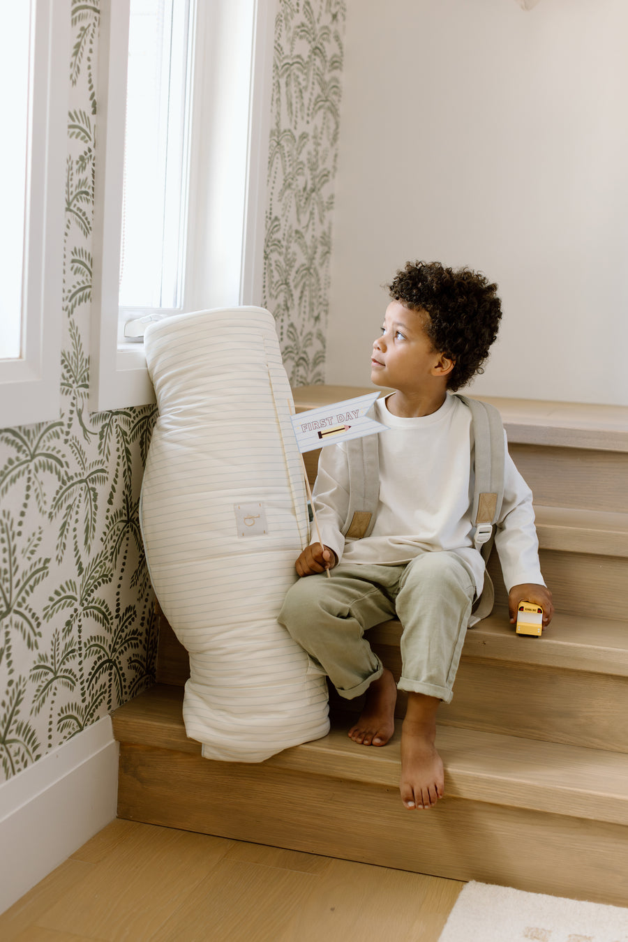 [NEW Pre-Order] XL Organic Nap Mat- Blue Stripe