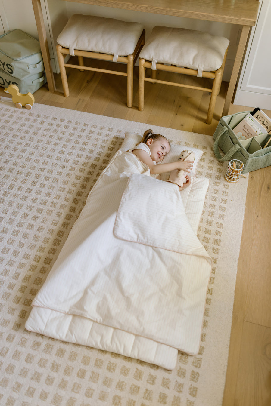 [NEW Pre-Order] XL Organic Nap Mat- Pink Stripe