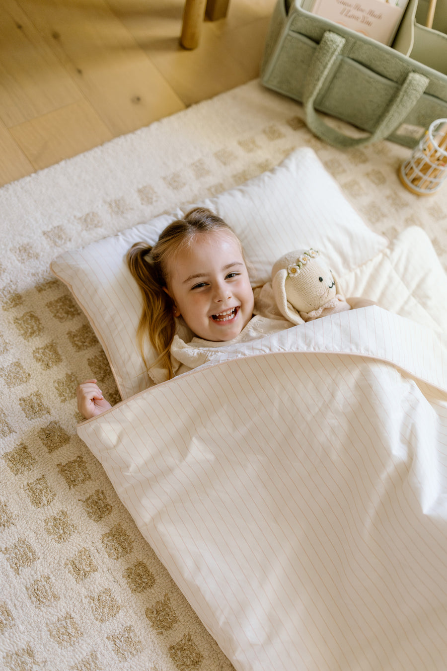 [NEW Pre-Order] XL Organic Nap Mat- Pink Stripe