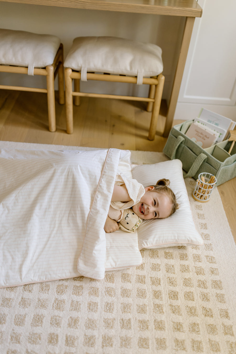 [NEW Pre-Order] XL Organic Nap Mat- Pink Stripe