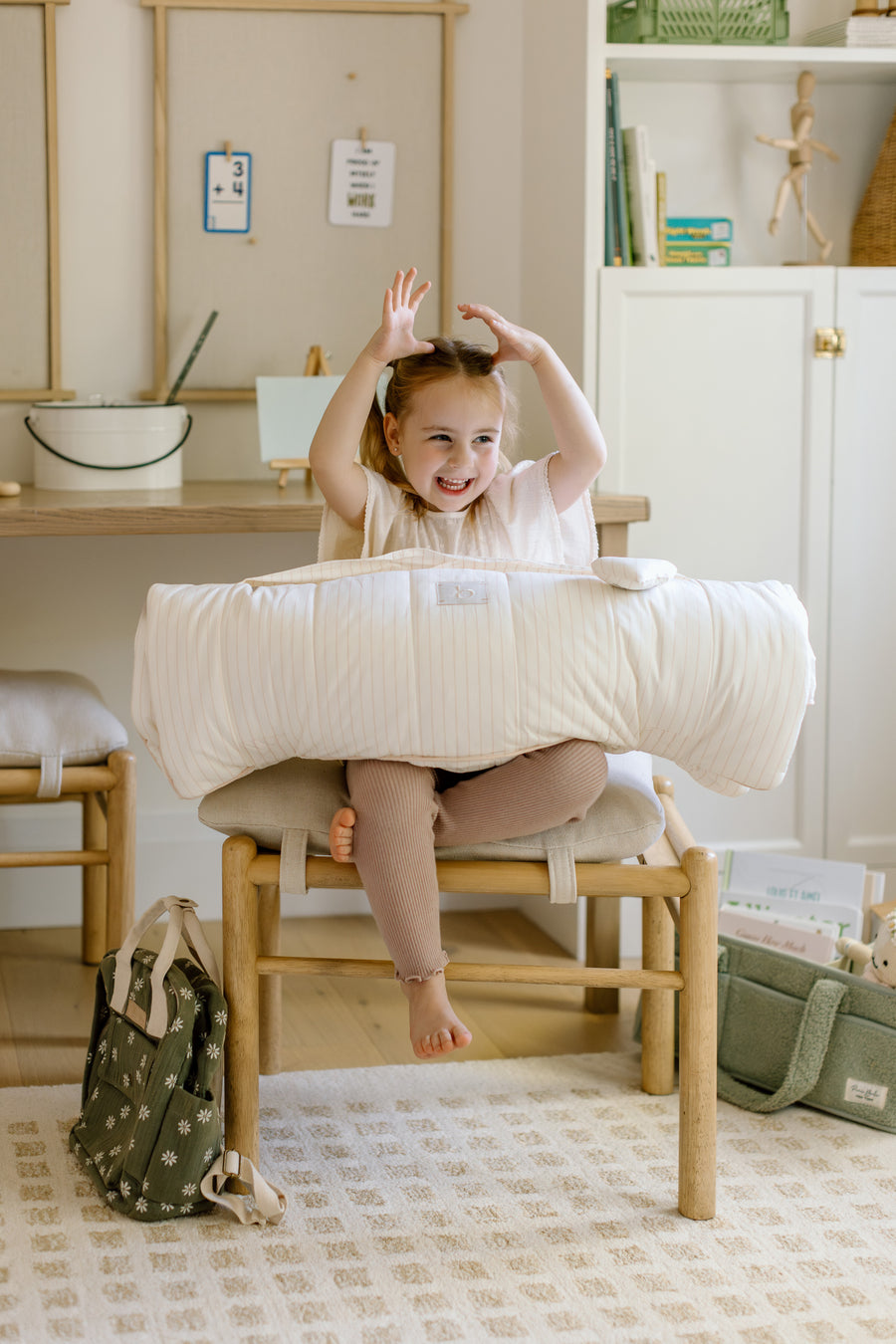 [NEW Pre-Order] XL Organic Nap Mat- Pink Stripe