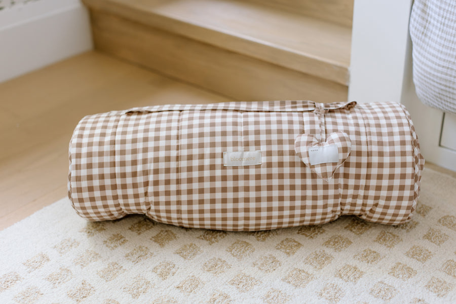 Organic Nap Mat- Brown Gingham