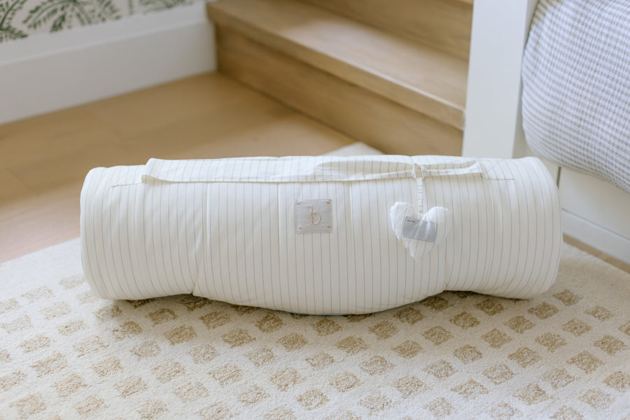 [NEW] XL Organic Nap Mat- Blue Stripe