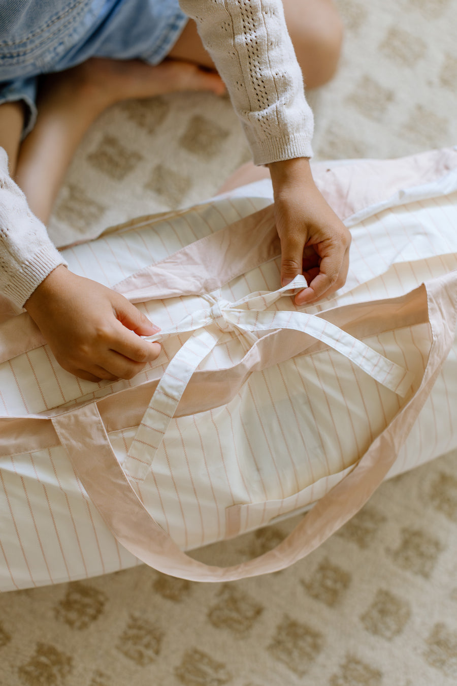 [NEW Pre-Order] XL Organic Nap Mat- Pink Stripe