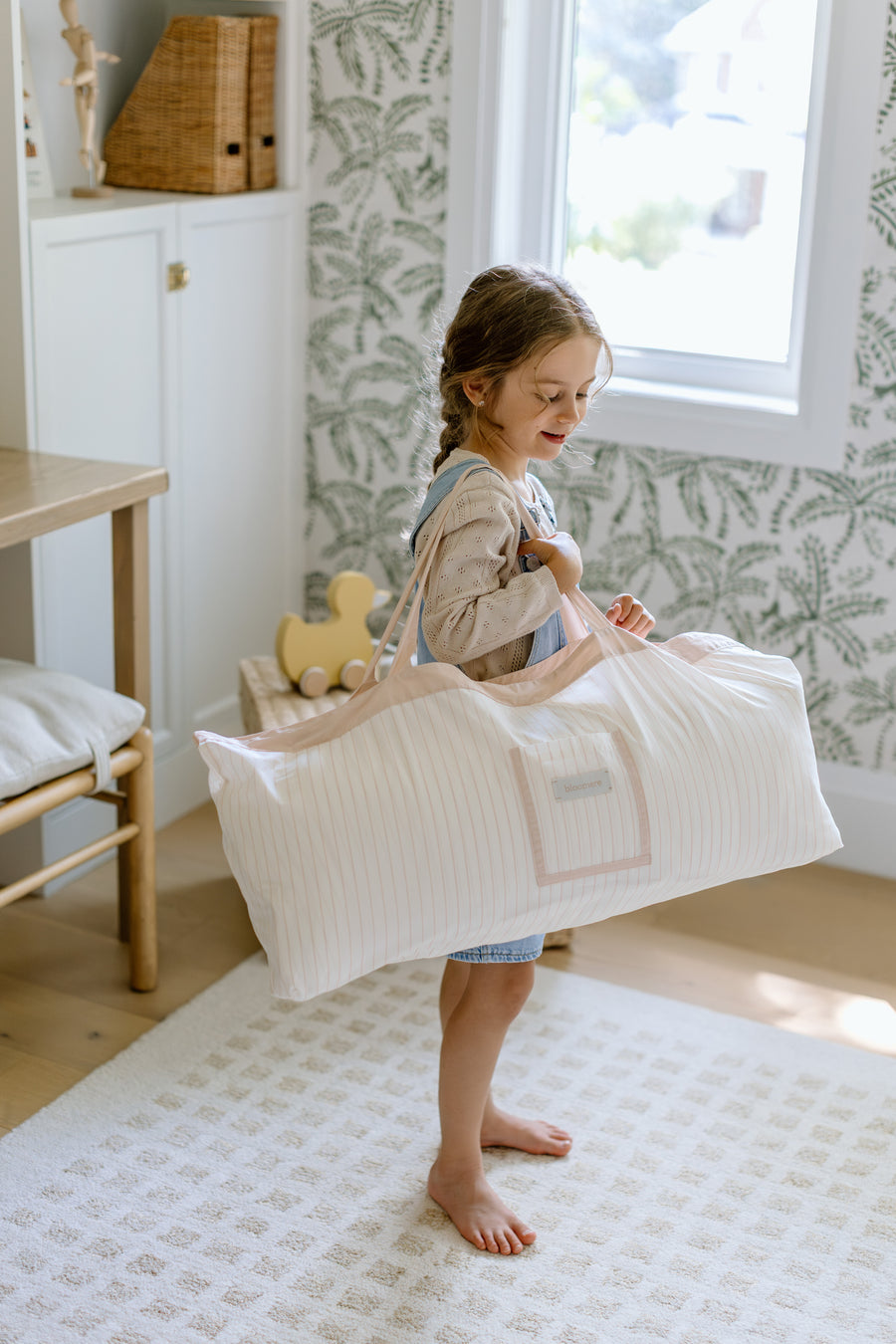 [NEW Pre-Order] XL Organic Nap Mat- Pink Stripe
