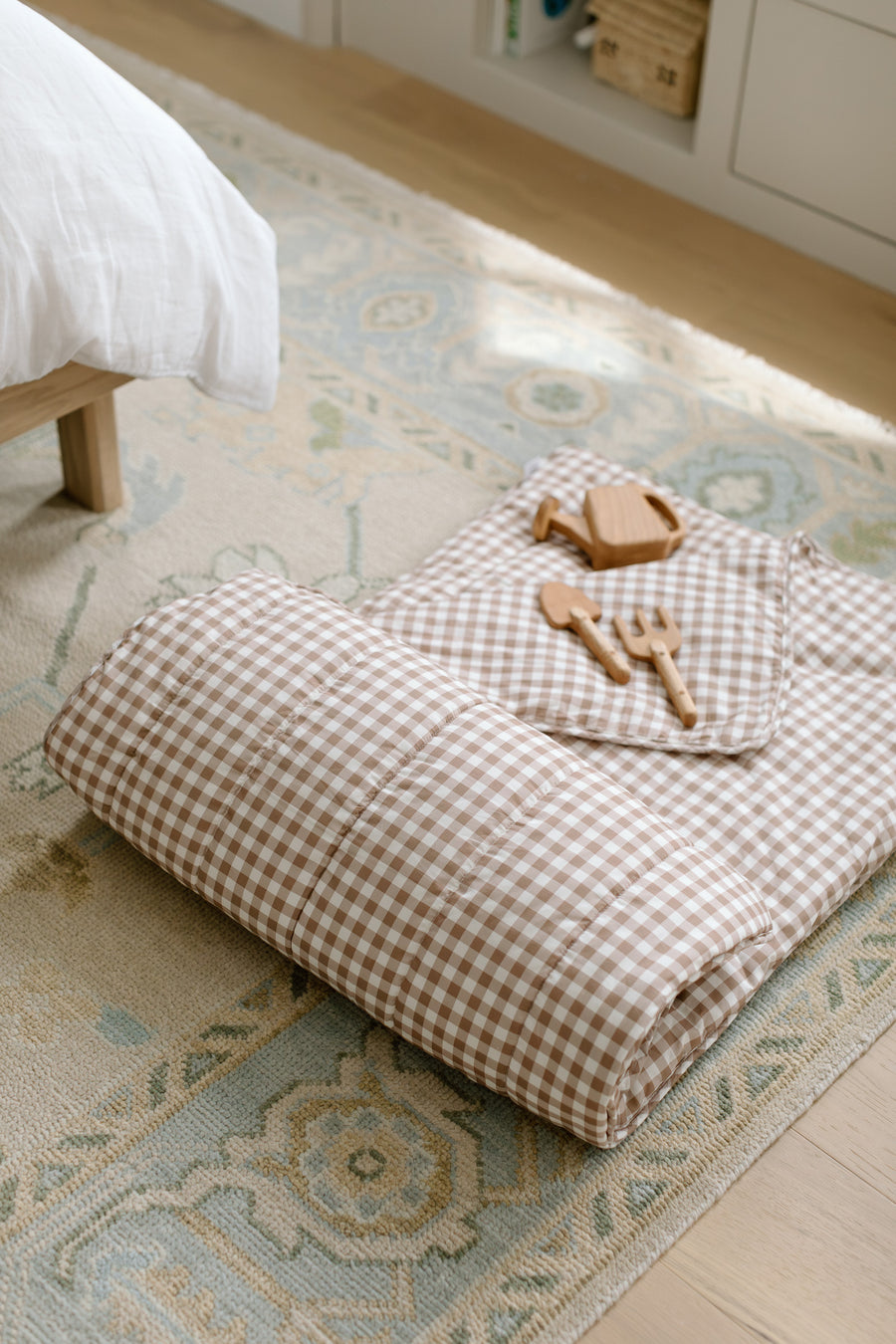 Organic Nap Mat- Brown Gingham