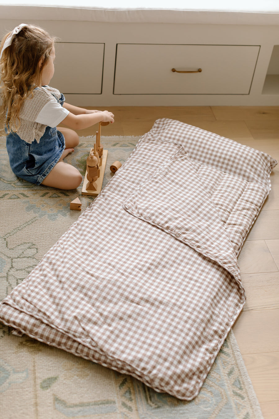 Organic Nap Mat- Brown Gingham