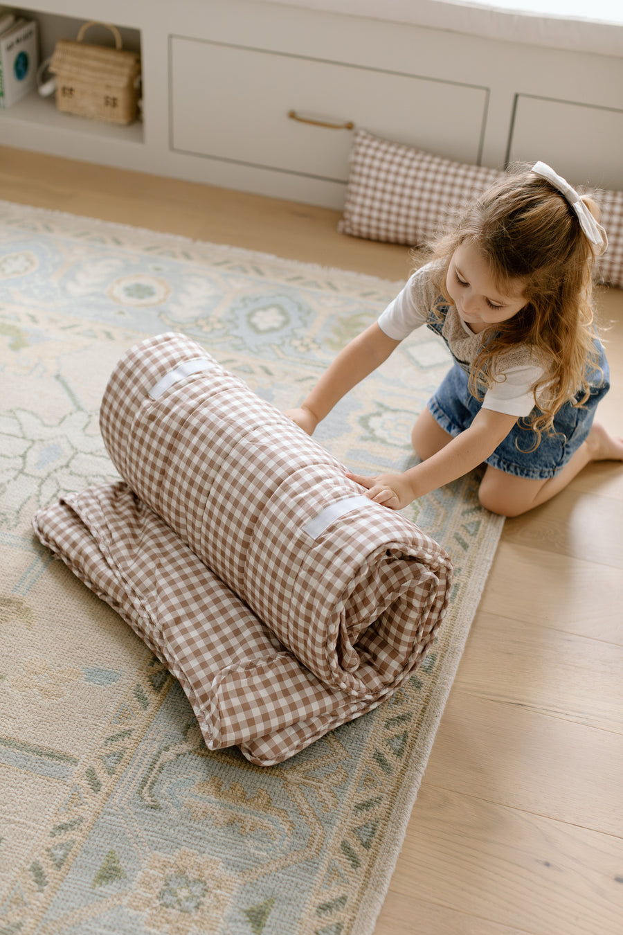 Organic Nap Mat- Brown Gingham