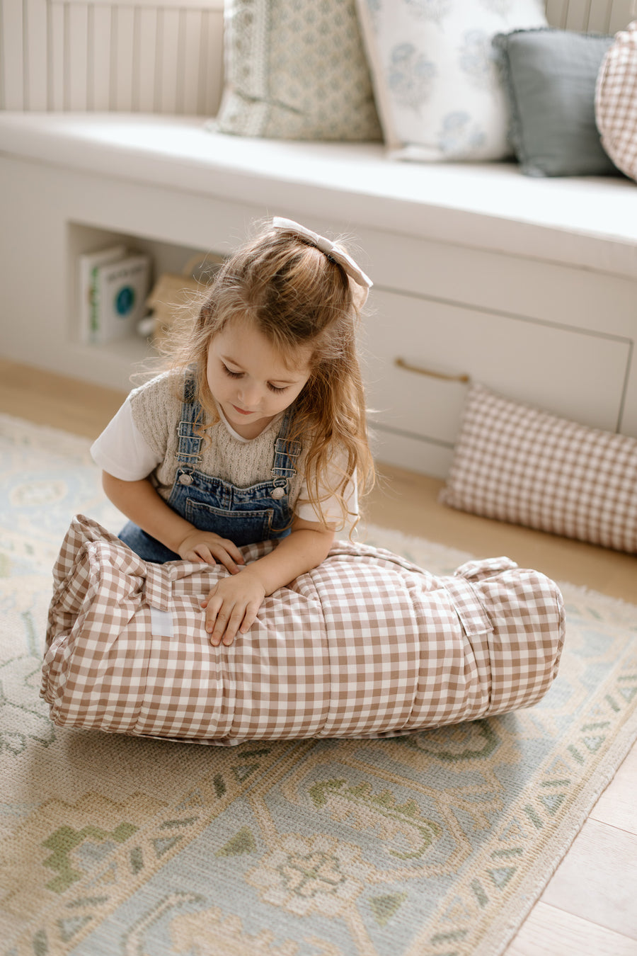 Organic Nap Mat- Brown Gingham