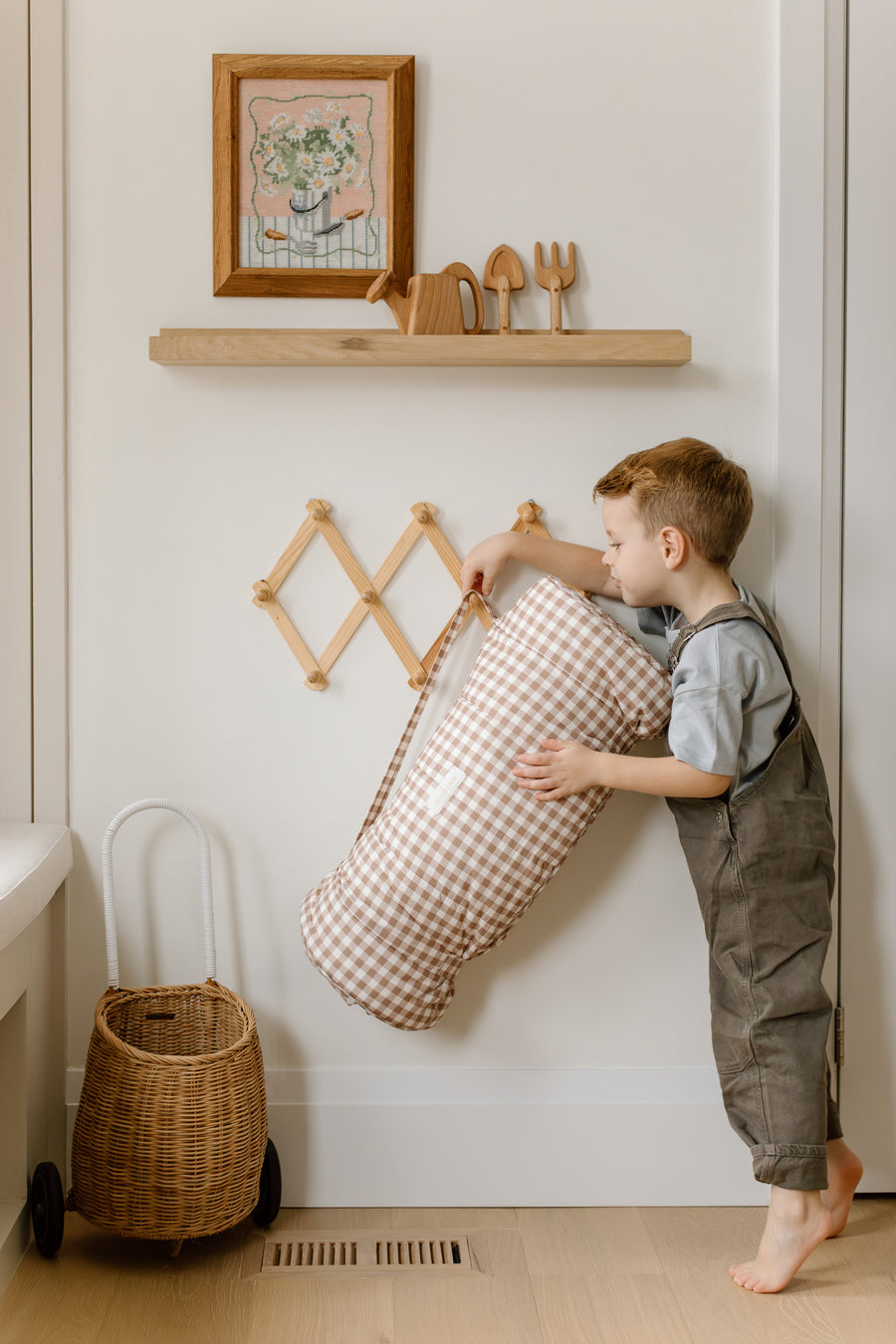 Organic Nap Mat- Brown Gingham