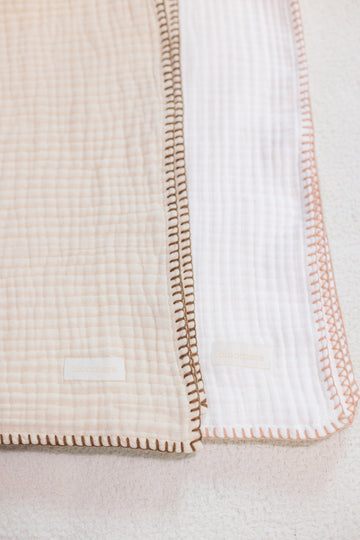 4 Layer Muslin Blanket (Brown, Pink)