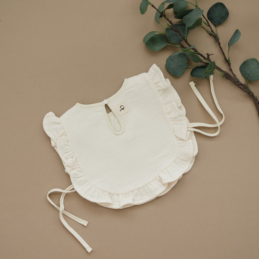 Ruffle Bib- Cream