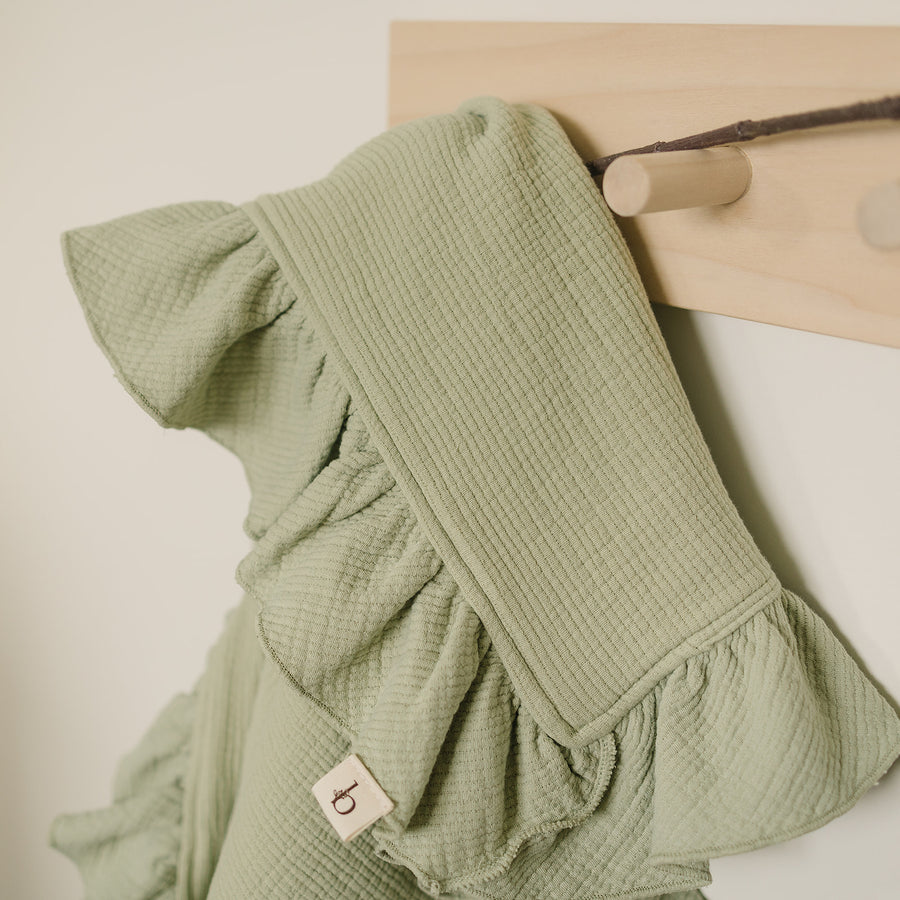 Ruffle Blanket- Olive